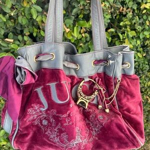 Juicy Couture Burgundy and Gray Women's Bag